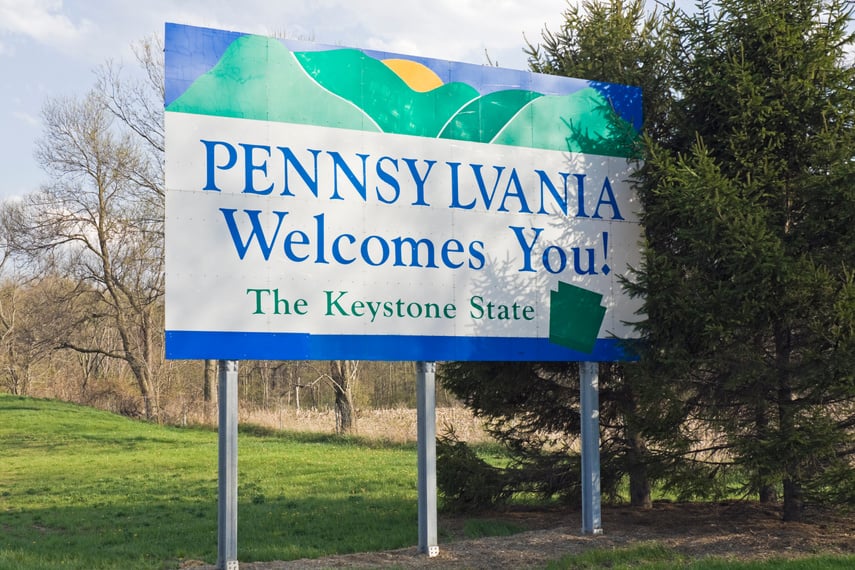 Pennsylvania Welcome Sign